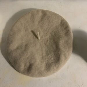 Parkhurst Beige Wool Beret Made in Canada